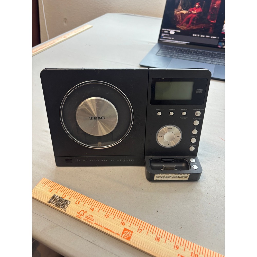 TEAC MC-DX32i Micro Hi-Fi System CD Player AM FM Radio iPod Dock Black Main Unit